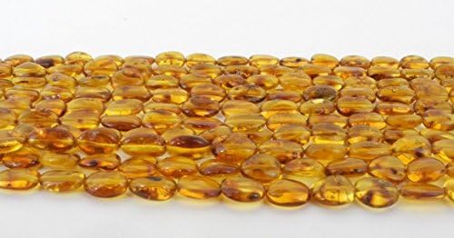 Genuine Baltic Amber Beads Strands Flat Oval Nuggets Large Honey Alluregem 85937