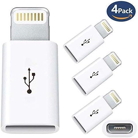 CLASSICO Tynub™ Micro USB to 8 Pin Charger Converters Compatible for iPhone X 5 5S Se 5C 6 6S 7 8 Plus iPad iPod (Pack of 4)