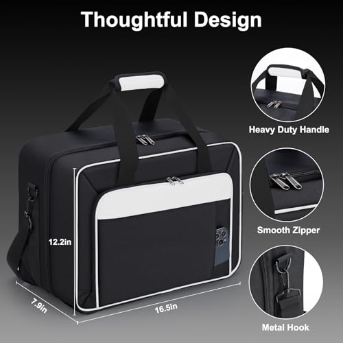 Image of GDNasist Carrying Case Fit for PS5, Travel Thickened Protective Bag Compatible with Playstation 5 Console, Headset, PS5 Controller, Game Discs, and Gaming Accessories, White