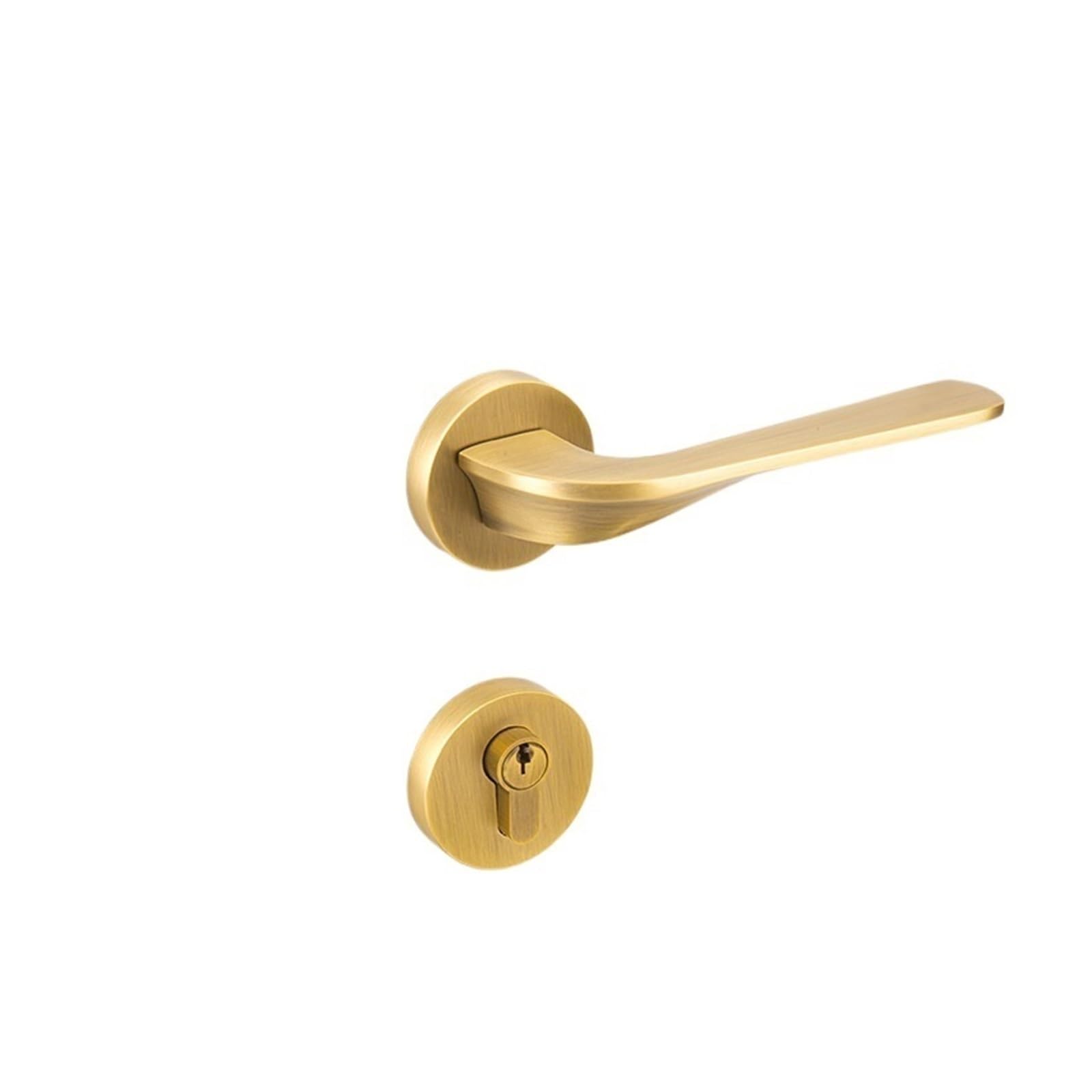 KXAOXGRC European Door Handle Set, Brass Bedroom Door Lock Handle Set, French, Multicolor