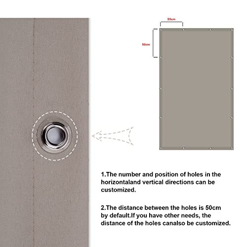Voile d'ombrage imperméable auvent de jardin extérieur kaki polyester
