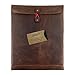 Hide & Drink, Mailing Envelope Document Holder, Attache, Gummed Folder Case for Men and Women, Vertical Protector, Office Padfolio, Full Grain Leather, Handmade Desk Accessories, Bourbon Brown