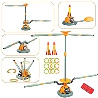 JOY SPOT! 5 in 1 Ladybug Spielzeug für Kinder, Raketen Spielzeug, Springseil Spiele, Ringwurfspiel, Indoor Outdoor Spiele für Kinder Geburtsta Geschenke, Gartenspielzeug für Jungen ab 4 5 6 7 8 9