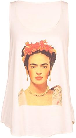 Sidecca Women’s Frida Kahlo Self Portrait Racerback Graphic Tank Top Juniors and Plus Size
