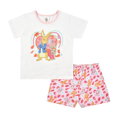 Peter Rabbit Girls Pyjamas Toddler Lily Bobtail Short Easter PJs set, Ages 12 Months to 5 Years Old 18-24 Months White