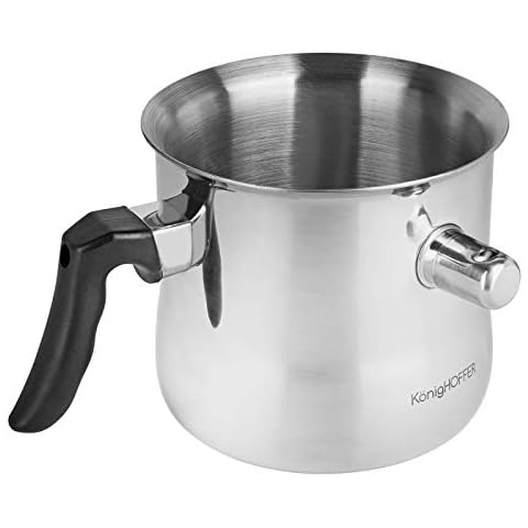 Tadar Milk Pot Milk Pan 2LCooking Pot Double Boiler Double Walled Butter Melting Custard Chocolate Pan Non Stick Cover