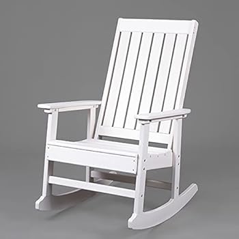 Alternative view of DOALBUN OKL Outdoor Rocking Chairs All-Weather Oversized Plastic Rocker Chair with Curved Seat for Garden, Lawn, Backyard,Indoors, Patio Porch Rocker,350lbs (White)