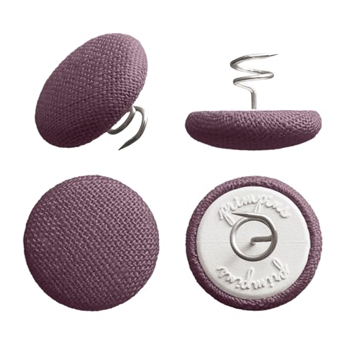 Primpins Short Upholstery Pins - Classic Linen - Eggplant, Set of 12