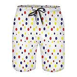 ビーチパンツ メンズ サーフパンツ カラフル ドット 水玉 水着 ビーチパンツ ボードショーツ ハワイアンプリント 吸汗速乾 ショートパンツ サーフトランクス 5分丈 ハーフパンツ 半ズボン 水陸両用 人気 おしゃれ カジュアル 大きサイズ XXL