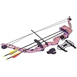 SA Sports Majestic Youth Compound Recurve Bow Set 566, Right Handed, Pink Camo