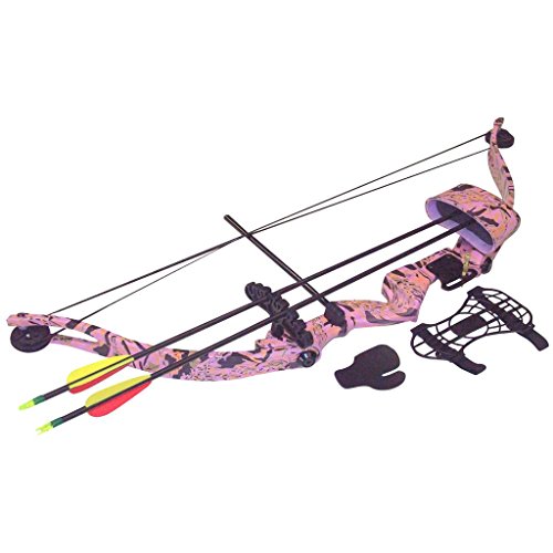 SA Sports Majestic Youth Compound Recurve Bow Set 566, Right Handed, Pink Camo