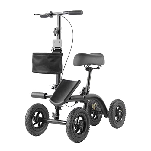 HGJHJJHK Andador de rodilla para ancianos, muletas de fractura de tobillo en lugar de muletas, ayuda para caminar para adultos (negro)