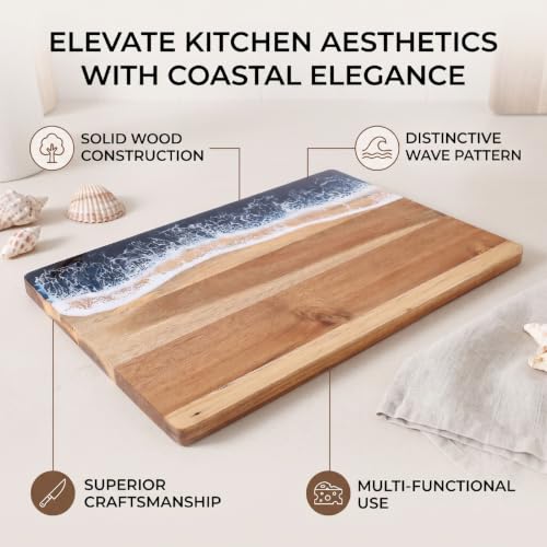 Tabla de cortar artesanal Luocute, madera maciza para servir en tus cenas 4