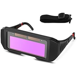 Gafas De Sol Soldador Gafas de Soldar con Oscurecimiento Automático Solar, Gafas de Soldador TIG MIG, Gafas Protectoras de Seguridad para los Ojos, Máscara Gafas Antideslumbrantes Antideslumbrantes, Negro