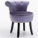 Schminktischhocker Eitelkeit Dressing Tischhocker Niedriger Rückseite Make-up Vanity Hocker Stuhl Schlafzimmerstuhl Schwarz Holz Beine 44 * 32 * 60 cm (Color : Purple)