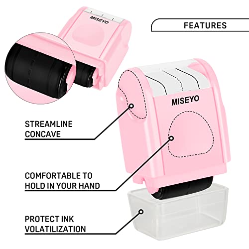Image of Miseyo Dashed Handwriting Lines Practice Roller Stamp,Self-Inking Line Rolling Stamps for Kids Writing - Pink