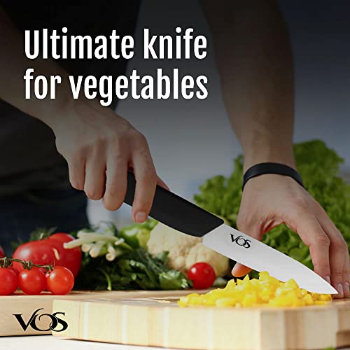 Vos Ceramic Paring Knife - Ceramic Knife 4 Inch Zirconia Blade With Sheath Cover - Handle Fruit And Vegetables Kitchen Knife (Black) #TOP2
