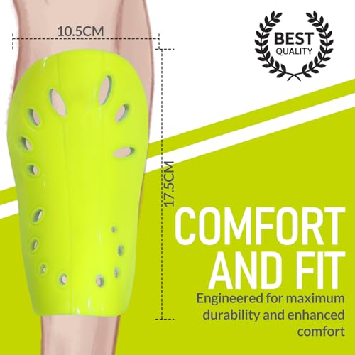 Image of GISCO Premium Soccer Shin Guards for Youth & Adults | Lightweight Football Shin Pads | Protective Soccer Gear for Training & Matches (F. Yellow, Large)