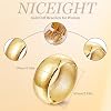 NICEIGHT 18K Gold Plated Chunky Bangle Bracelets for Women - Wide Cuff Bangle Bracelet Hammered Minimalist Thick Gold Wrist Wrap Bracelets S1 #3