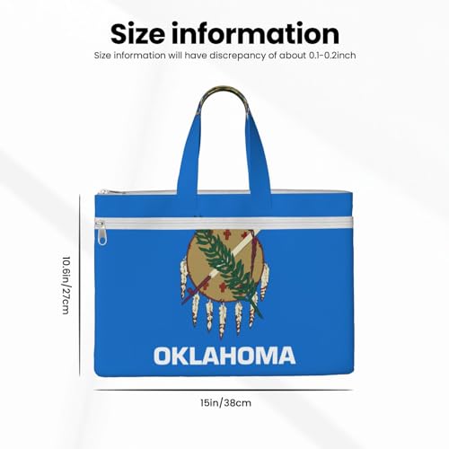 Oklahoma State Flag Canvas Document Bag Briefcase For Professionals And Executives4