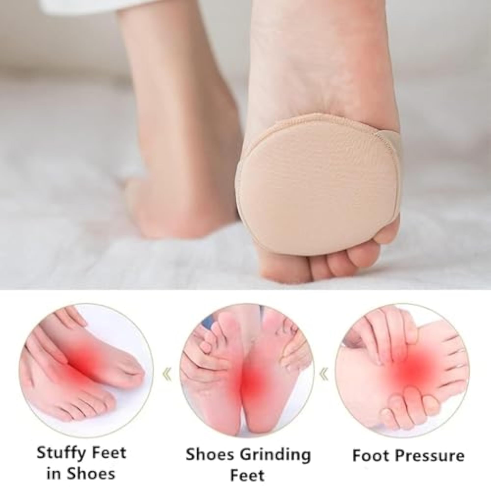 Forefoot Cushion Pads for Pain Relief and Comfort