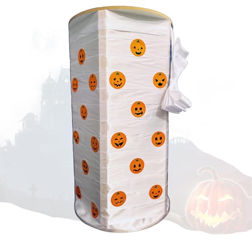 Spinner Pinata - Handmade Reusable Spinning Pinata with Pull-Action Ribbon (NO HITTING STICK REQUIRED), Great for Parties/Special Events of all ages, Indoor/Outdoor Fun (Halloween WHITE, Wood)