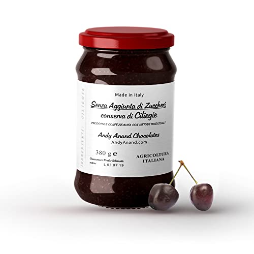 Andy Anand Sugar Free Cherry Hand Made Preserves Jams, Only 1 Ingredient, Made With Fresh Fruit Plucked And Canned Same Day, Made In Italy. Non Gmo, Vegan And Gluten Free #TOP18