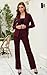 Women's 2 Piece Suits Business Casual Outfits Long Sleeve Solid Blazer with Pants Professional Office Work Sets Burgundy