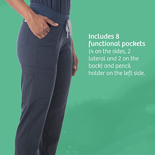 Hoopek Medical Scrubs Pants For Women With Eco-Friendly & Liquid Repellent Technology Healthcare Uniform Hura Style Zenith Navy M #TOP4