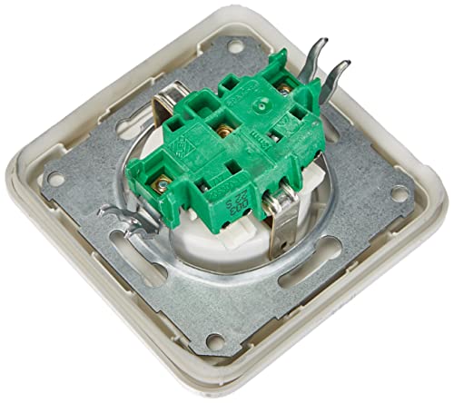 Schneider Electric Elso Schuko-Steckdose mit Klappdeckel, komplett, 1-fach, Unterputz, 16A, Fashion, IP44, Steckklemme, reinweiss, Artikelnummer 225044