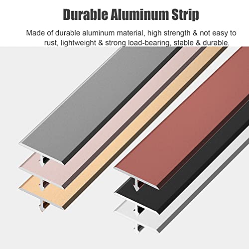 Barre de seuil en T aluminium gris clair 2cm joint de transition sol