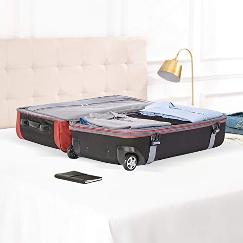 Amazon Basics Rolling Travel Duffel Bag Luggage with Wheels, Large, Red