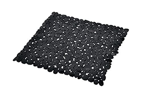 douceur d'intérieur, Fond de Douche (52 x 52 cm) Vitamine Sdb Noir, PVC Uni