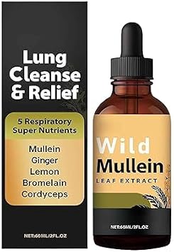 Wild Mullein,Wild Mullein Drops,Natural Wild Mullein Leaf Extract,for Lung Cleanse and Detox,for Men & Women 1 pcs