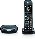 Motorola AXH01 (Set with Base and 1 handset) Cordless Phone with Answering Machine, Built-in Alexa Voice Assistant - Portable Landline Phones for Home with 1 Cordless Handset