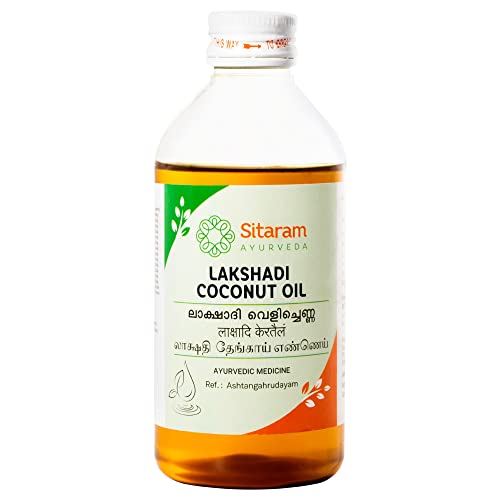 Image of Sitaram Ayurveda Lakshadi Coconut Oil (Kera Thailam) | Ayurvedic Baby Massage Blend with Laksha & Ashwagandha | Supports Soft Skin, Calm Sleep, Comfort & Gentle Head-Body Nourishment | 200 ml