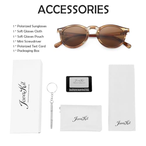 Image of JOVAKIT Vintage Kids Polarized Sunglasses for Girls Boys Age 2-9, Round Sun Glasses for Children UV400 Protection