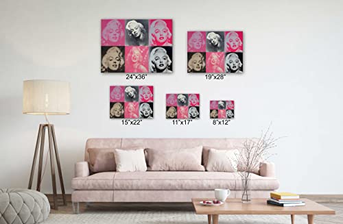 Spiritualhands Marilyn Monroe Canvas Wall Art & Poster - Trendy Girly Makeup Room Decor, Framed Vintage Vogue Print For Bedroom, Chanel Pictures (01 Marilyn Monroe Red Black, 40" X 60" - Ready To Hang) #TOP1