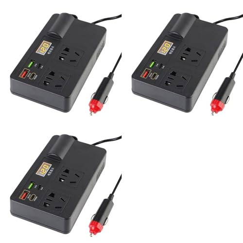 Onduleur de voiture 12V 24V 200W convertisseur CC en CA 220V avec ports USB QC 3.0 Type C