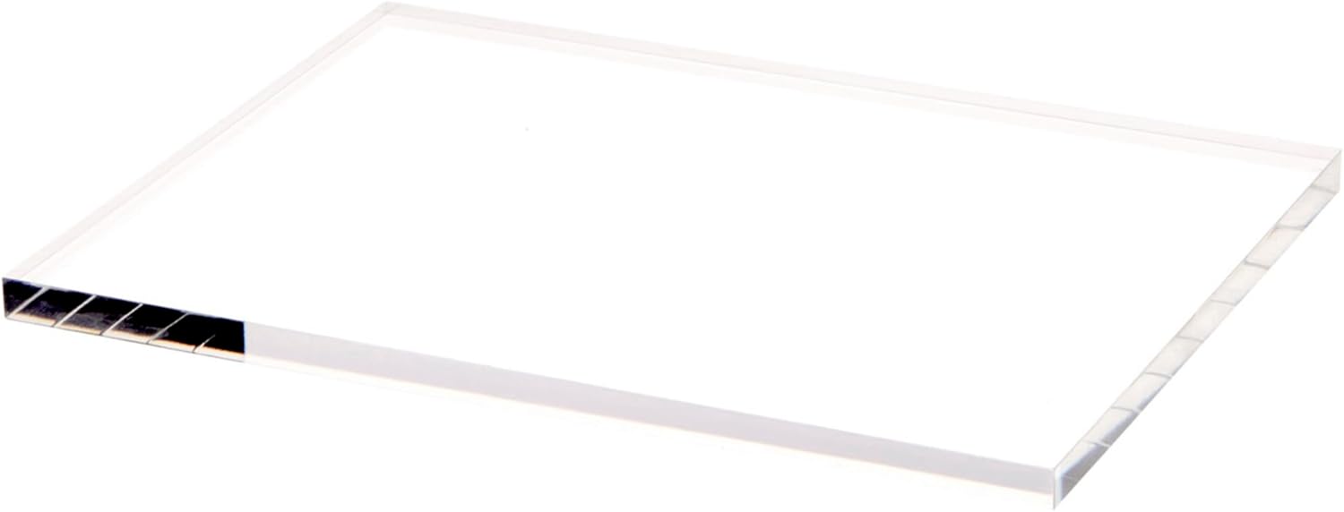 Plymor Clear Rectangular Acrylic Display Base, 8" W x 6" D x 0.375" H