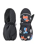 Century Star Skihandschuhe Kinder Fäustlinge Winterhandschuhe Schneehandschuhe für Kinder im Alter von 1-7 Jahre Grau 4-7 Jahre