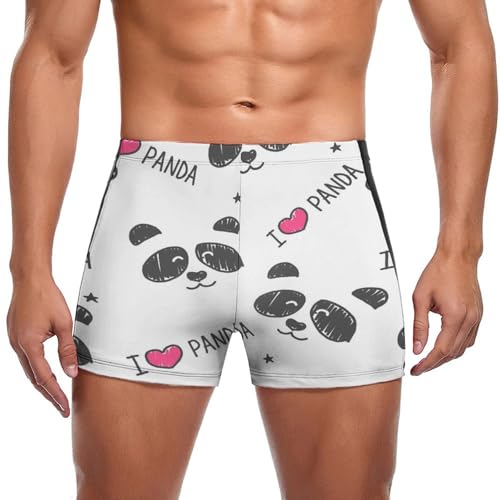 Short de bain boxer homme panda confortable qui sèche vite pour éviter les irritations