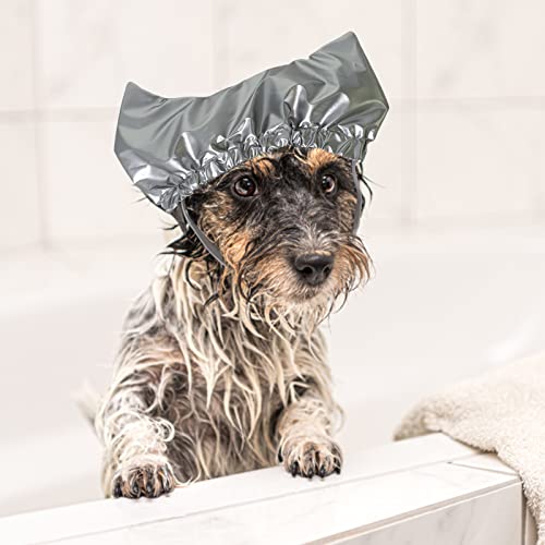Large Dog Hats Dog Shower Fixed Taking Dogs Shower Bath S Cap For Pets Pet Shower Pet Cap With Adjustable Cap For Ears- Silver #TOP3
