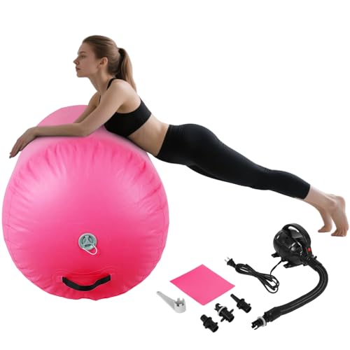 Inflatable Tumbling Mat Gymnastics Air Roller Air Barrel with Electric Pump, Back Handsprings Exercise Training Mat for Home Use/Yoga/Cheerleading by FAHKNS - Used condition - US$27.39