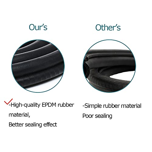 Image of Rubber Edge Trim 23Ft Car Door Seal Strip with Side Bulb, Automotive Weather Stripping Edge Guard Universal Fit for Camper Van, Trucks, SUV, RV