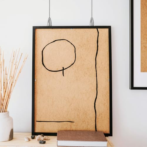 Image of 8 Sets Heavy Duty Picture Hanging Kit with Adjustable Wire and Picture Rail Hooks for Gallery and Exhibition Display, Stainless Steel Frame Hanging System