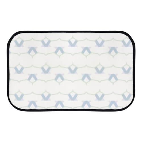 Nuansexi Bathroom Rugs Seamless Design Pattern Blue White Floor Mats Non Slip Bathmat Doormat Tub Mat Coral Velvet Absorbent Entrance Carpet Mats Machine Washable Bedroom Decor