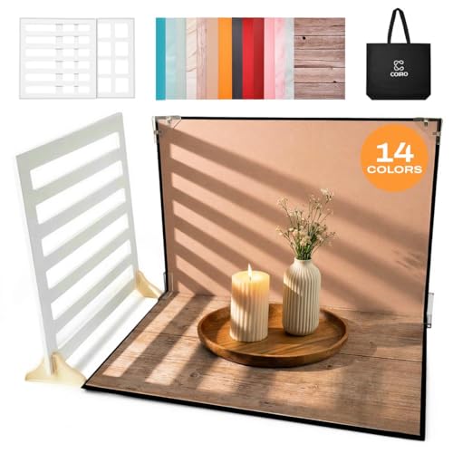 C Coiro Product Photography Backdrops 14 Patterns 2 Grids Size 15x11 inch Small Product Picture Board kit for Food Jewelry Mini Items Picture. Ugc Content Creator Tools