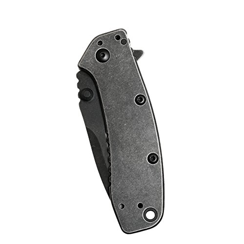 Kershaw Cryo Xl Blackwash Knife, 3.25" 8Cr13Mov Steel Drop Point Blade, Assisted Everyday Carry Pocket Knife #TOP5