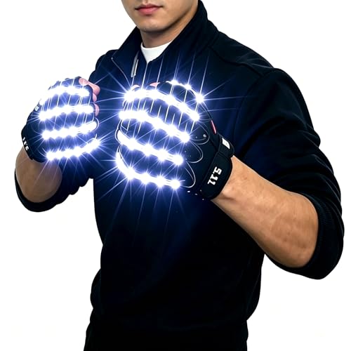 Guantes de dedo luminosos con brillo ajustable y efectos dinámicos para escenarios